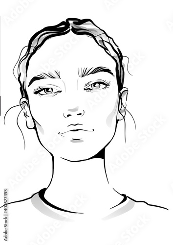 portrait of a girl for make up use graphic  photo