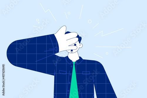 Shock, surprise, feeling embarrassed concept