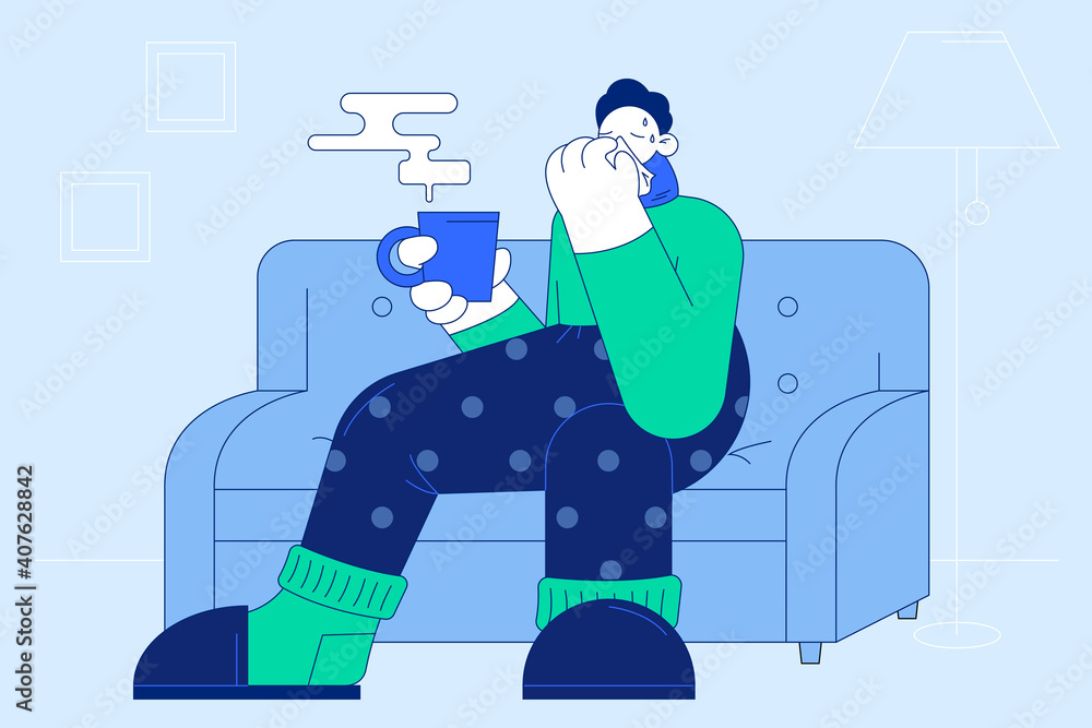 Flu, infection, getting cold concept