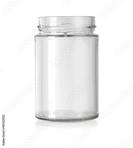 Empty glass jar isolated
