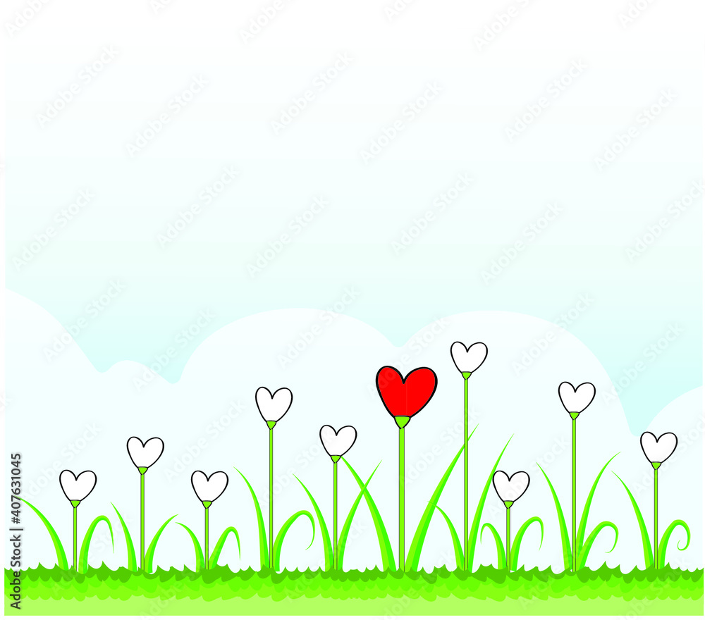 Fototapeta premium vector drawing plant flowers leaf border frame card background 