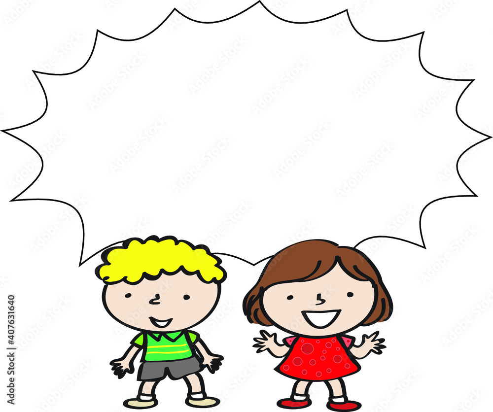 vector cartoon kids with border card background vector cartoon kids with border card background