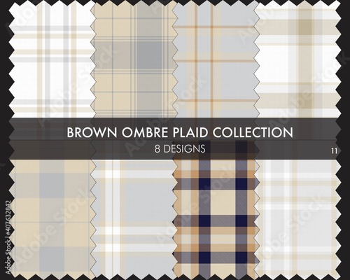 Brown Ombre Plaid textured Seamless Pattern Collection
