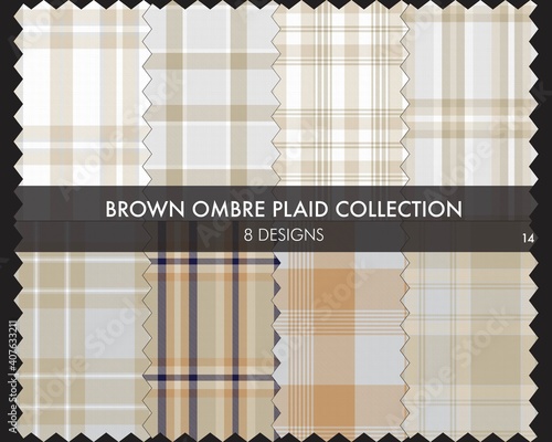 Brown Ombre Plaid textured Seamless Pattern Collection