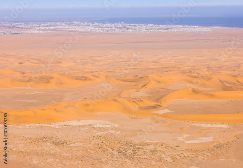 Swakopmund dunes, Aerial view, Namib desert, Namibia, Africa