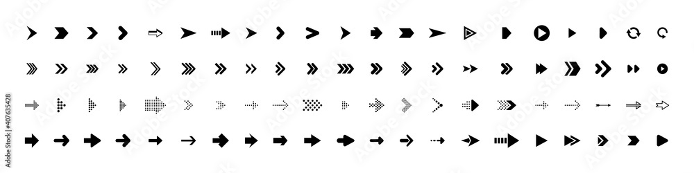 Plakat Arrows collection. Arrows black icons. Arrow vector icon. Arrows vector collection