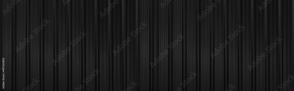 Panorama of Black silver Corrugated metal background and texture surface or galvanize steel