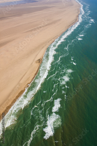 Dunes, Atlantic ocean, Swakopmund, Namib desert, Namibia, Africa