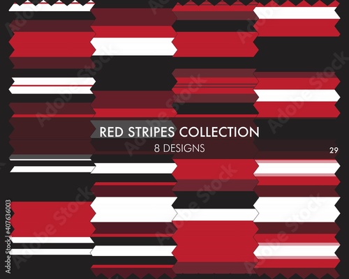 Red Stripe Seamless Pattern Collection