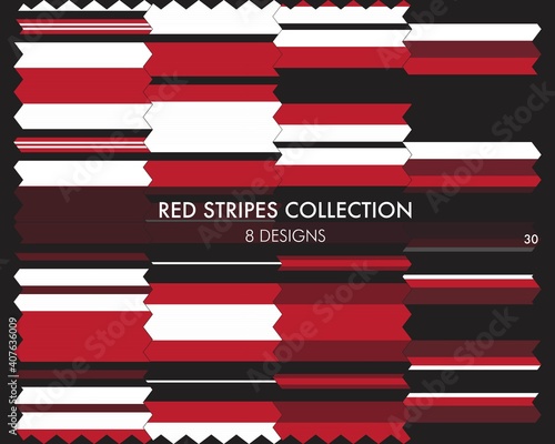 Red Stripe Seamless Pattern Collection