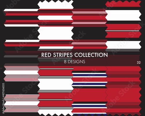 Red Stripe Seamless Pattern Collection