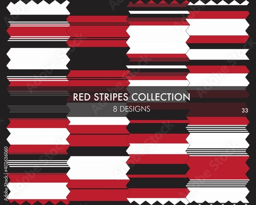 Red Stripe Seamless Pattern Collection