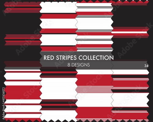 Red Stripe Seamless Pattern Collection