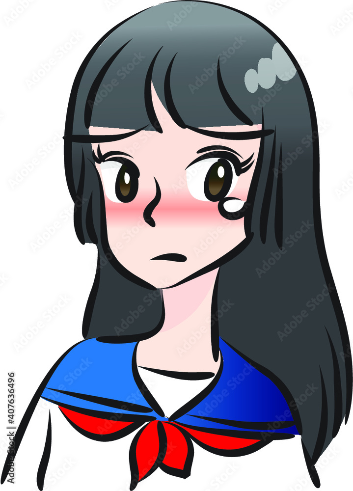 vector drawing hight girl emoji set vector drawing hight girl emoji set