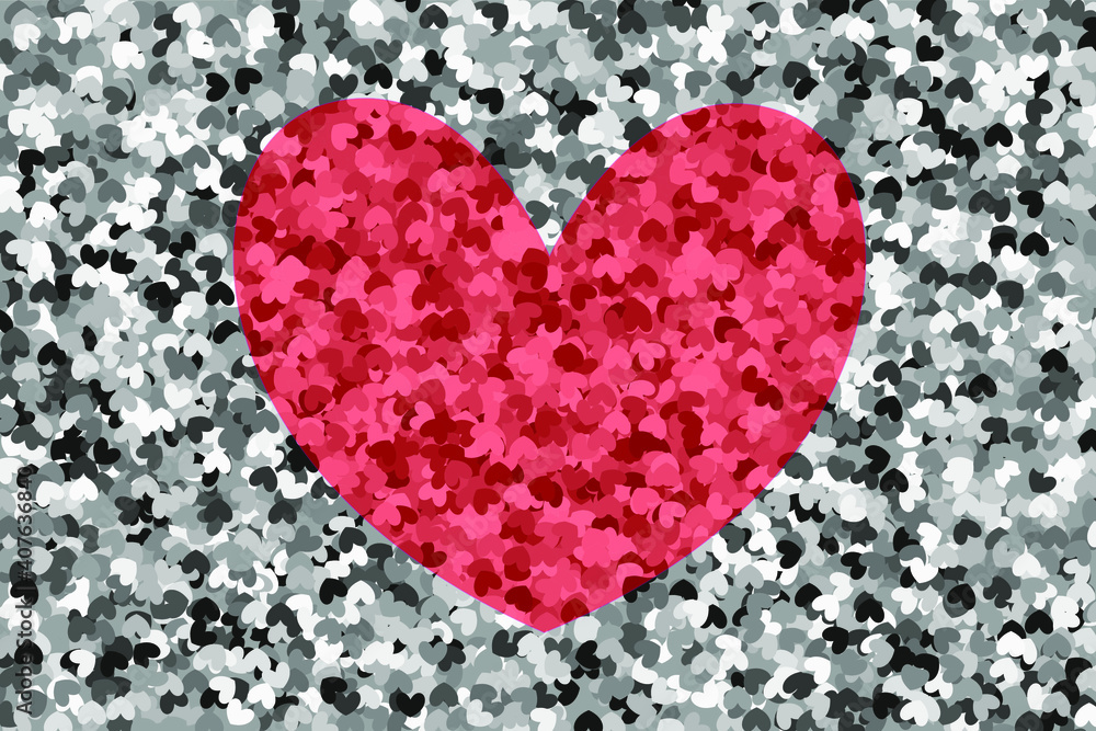 Background from small black and white hearts. Valentine's Day Background from small black and white hearts. Valentine's Day