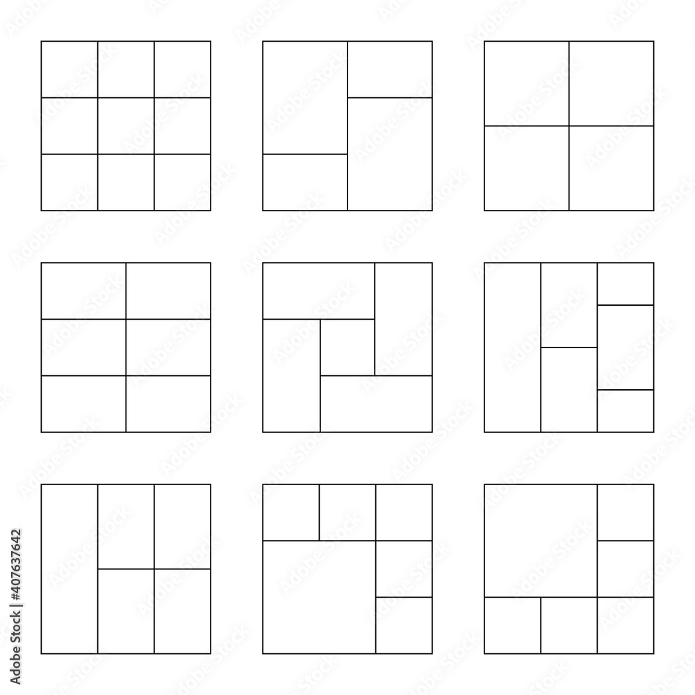 Templates for photo in line style. Photo collage set. Empty photo collage. Vector Templates for photo in line style. Photo collage set. Empty photo collage. Vector