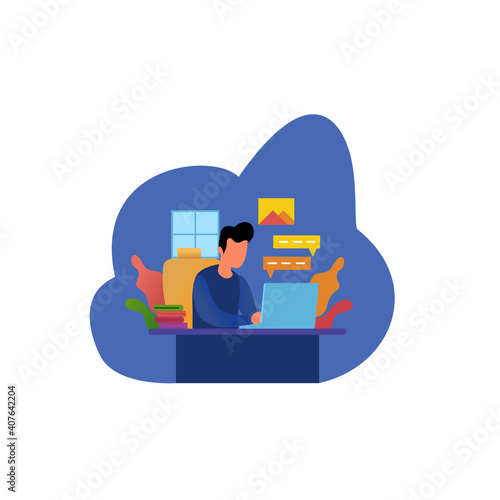 A flat illustration that tells of busy work