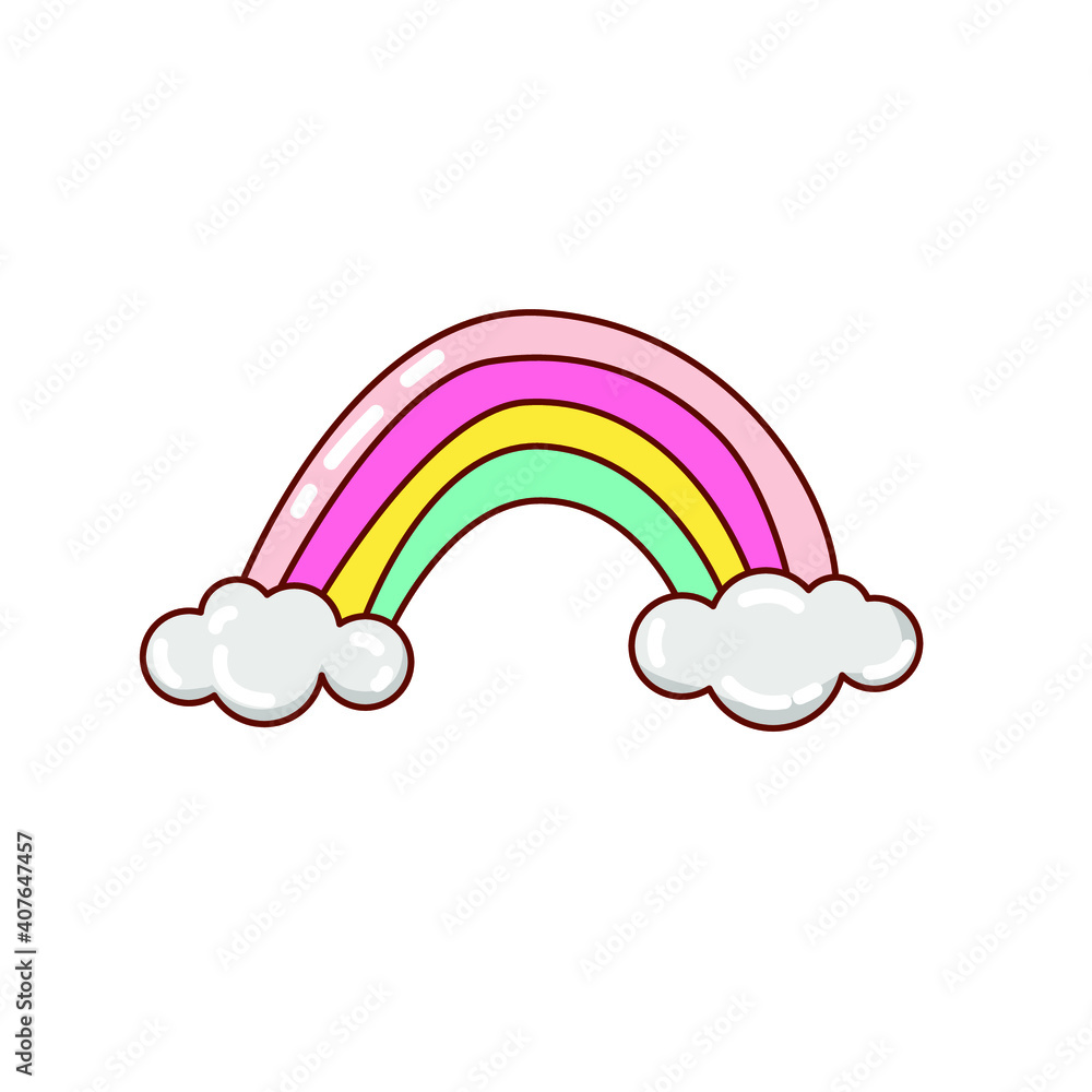 Vector drawing of a rainbow. Clip art. Sticker. Suitable for printing on paper, fabric.