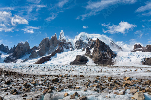 Majestic Cerro Torre mountain taken from place known as Circo de los Altares (Circuit of the Altars), Los Glaciares National Park (AG)