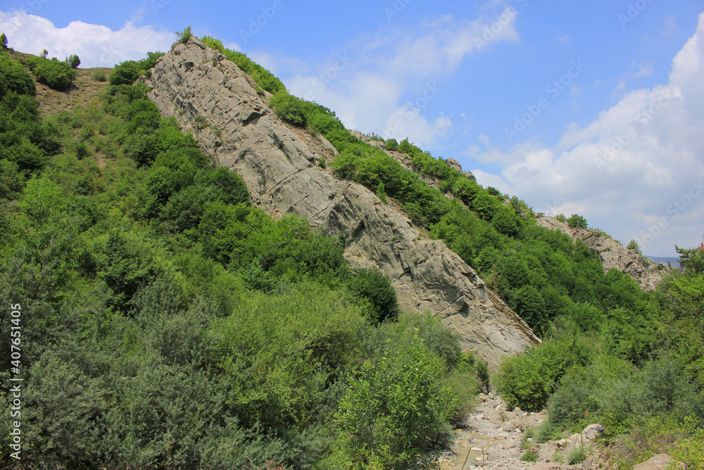 Beautiful rocks in the summer forest. Beautiful rocks in the summer forest.
