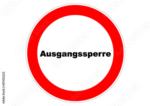 Schild Ausgangssperre