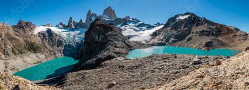 Majestic Mount Fitz Roy taken with De Los Tres Lagoon and Sucia Lagoon, Patagonia (AG)