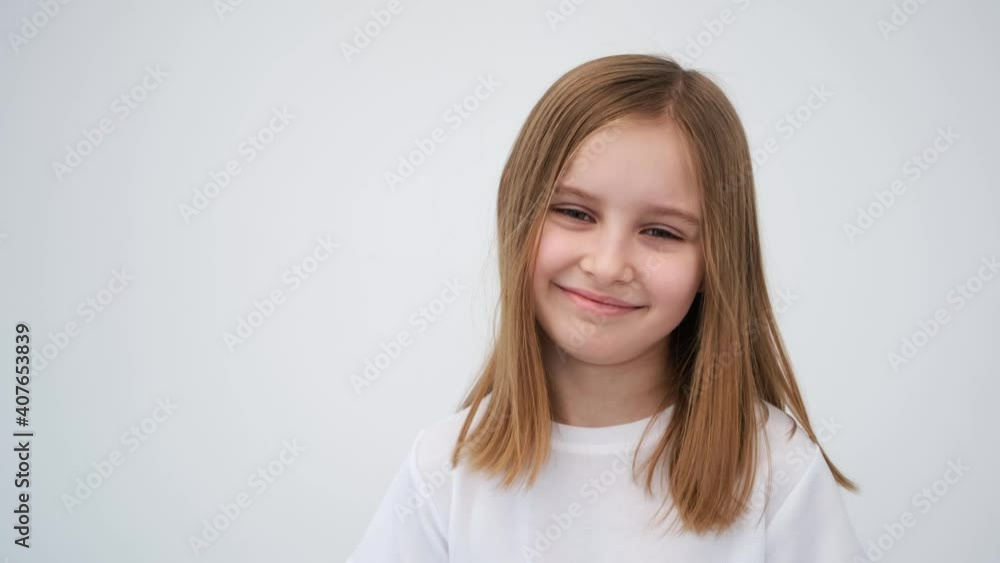 portrait of cute smiling little girl in studio portrait of cute smiling little girl in studio