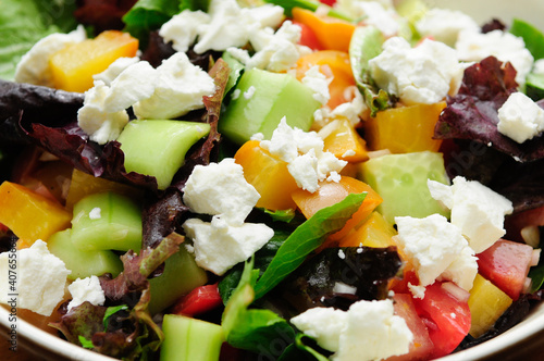 sugar beet salad with heirloom toato and feta photo