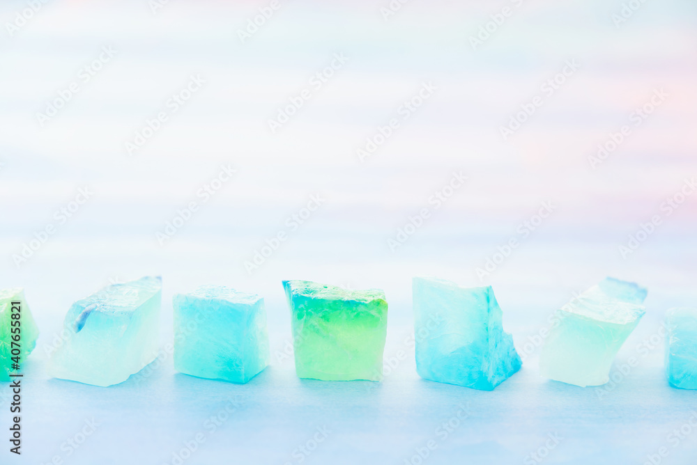 青い琥珀糖 青い琥珀糖