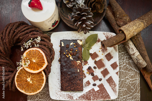 pot of tea wit cake and coffee