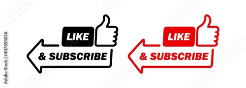 Subscribe icon. Like and subscribe button. Social media concept. Vector EPS 10. Isolated on white background
