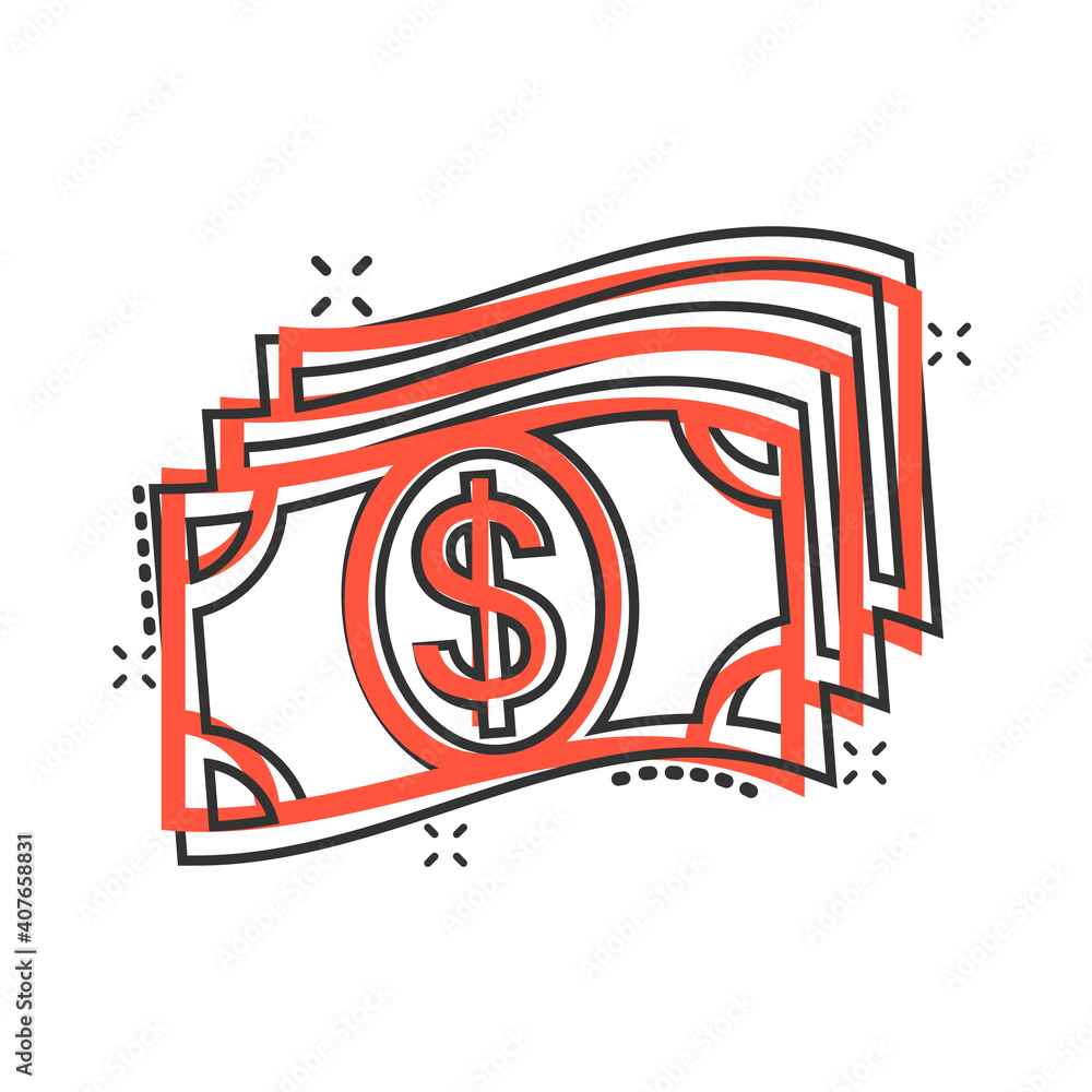 Money stack icon in comic style. Exchange cash cartoon vector illustration on white isolated background. Dollar banknote bill splash effect business concept. Money stack icon in comic style. Exchange cash cartoon vector illustration on white isolated background. Dollar banknote bill splash effect business concept.