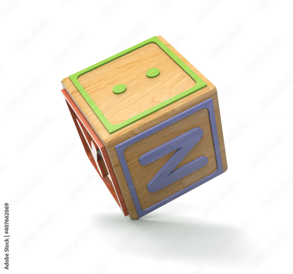 Obraz premium 3d render alphabet blocks childrens cube on white background