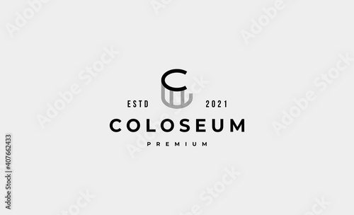 Colosseum simple Logo vector Design icon Illustration