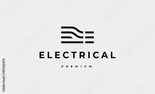 Letter E Electrical Circuit Logo vector Design Illustration