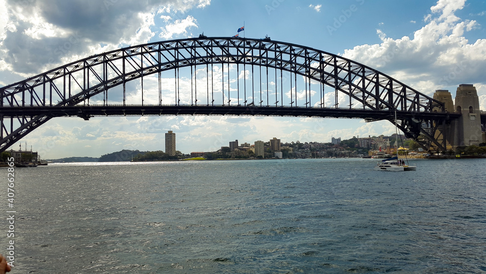 Naklejka premium city harbour bridge