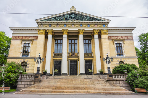 The House of the Estates with Greek temple facades (1891) - a historical building in Helsinki, Finland.