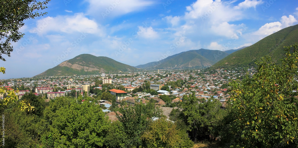 Fototapeta premium Azerbaijan. Sheki city. Panorama of the city.