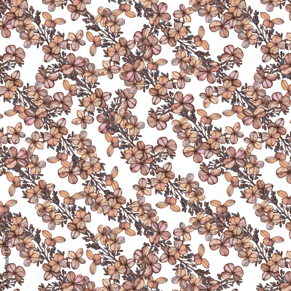Watercolor dried flowers seamless pattern Watercolor dried flowers seamless pattern