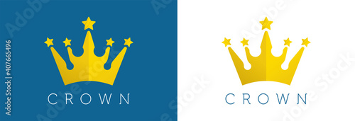 Star modern crown silhouette logo design template. Modern star logo crown set on different backdrop. In the background for graphic design. Symbol for website button or mobile app.