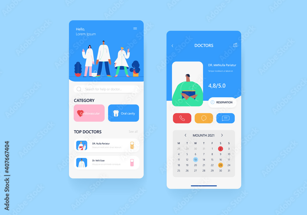Apps with Doctor details, booking, select date, edit profile ...