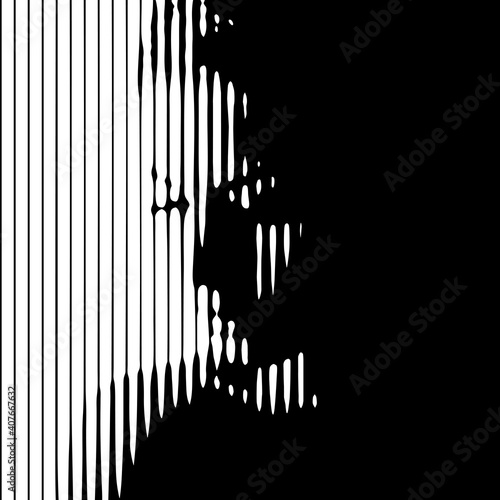 Graphic portrait of young beautiful woman makes of black and white lines. Modern abstract geometric style is very useable for wall interior design, landing page, website, banner, poster,