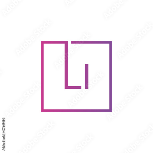 Creative initial letter LI square logo design concept vector