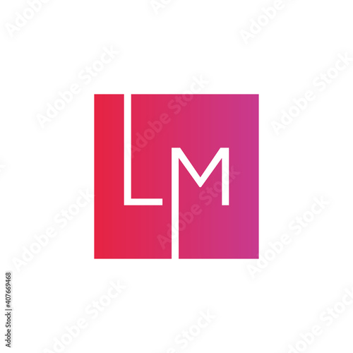 Creative initial letter LM square logo design concept vector