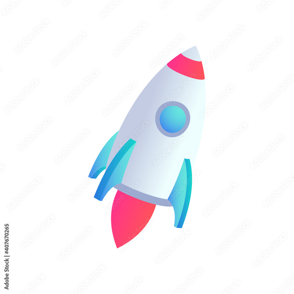 Rocket vector icometric icon. 3d business start up concept, produc startup sign Rocket vector icometric icon. 3d business start up concept, produc startup sign