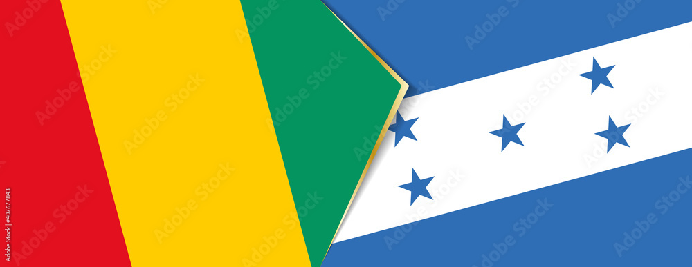 Guinea and Honduras flags, two vector flags. Guinea and Honduras flags, two vector flags.