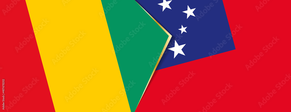 Guinea and Samoa flags, two vector flags. Guinea and Samoa flags, two vector flags.