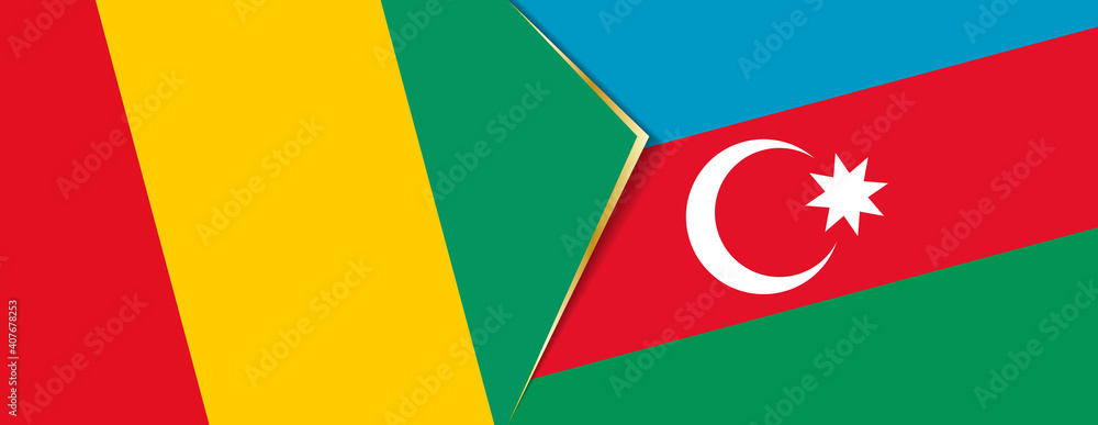 Guinea and Azerbaijan flags, two vector flags. Guinea and Azerbaijan flags, two vector flags.