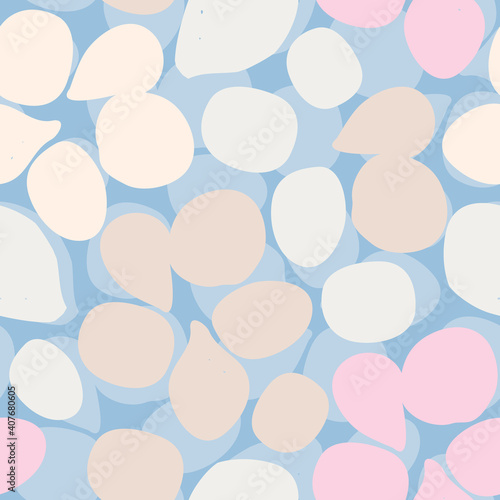 Vector petals seamless pattern. Gentle colors, abstract background. Floral background. Best for fabric, wrapping paper, home design, textile.	