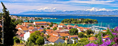 Zadar archipelago. Island of Ugljan waterfront and Galovac islet panoramic view